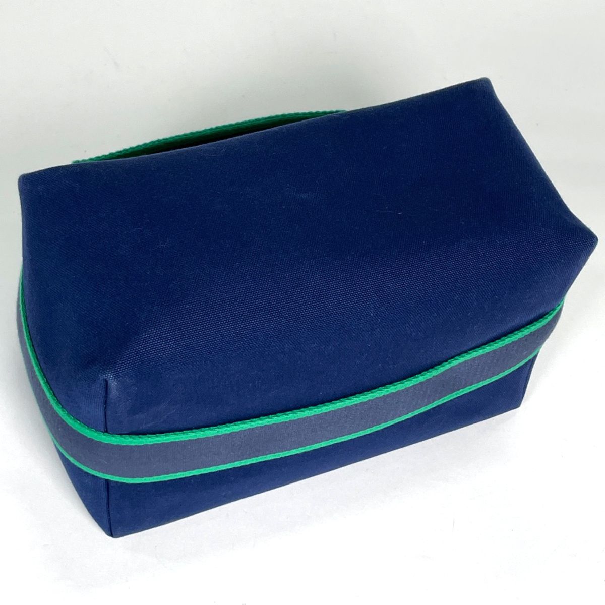 Hermes Brid-a-brac GM Handbag Handle Toile Ash Navy Green — view 2