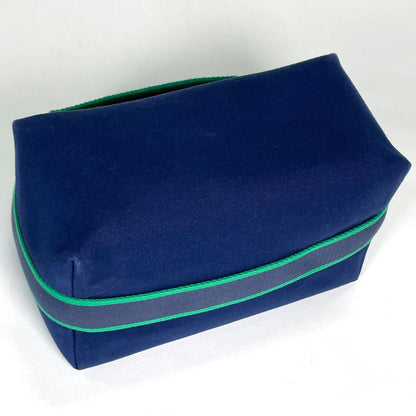 Hermes Brid-a-brac GM Handbag Handle Toile Ash Navy Green — view 2