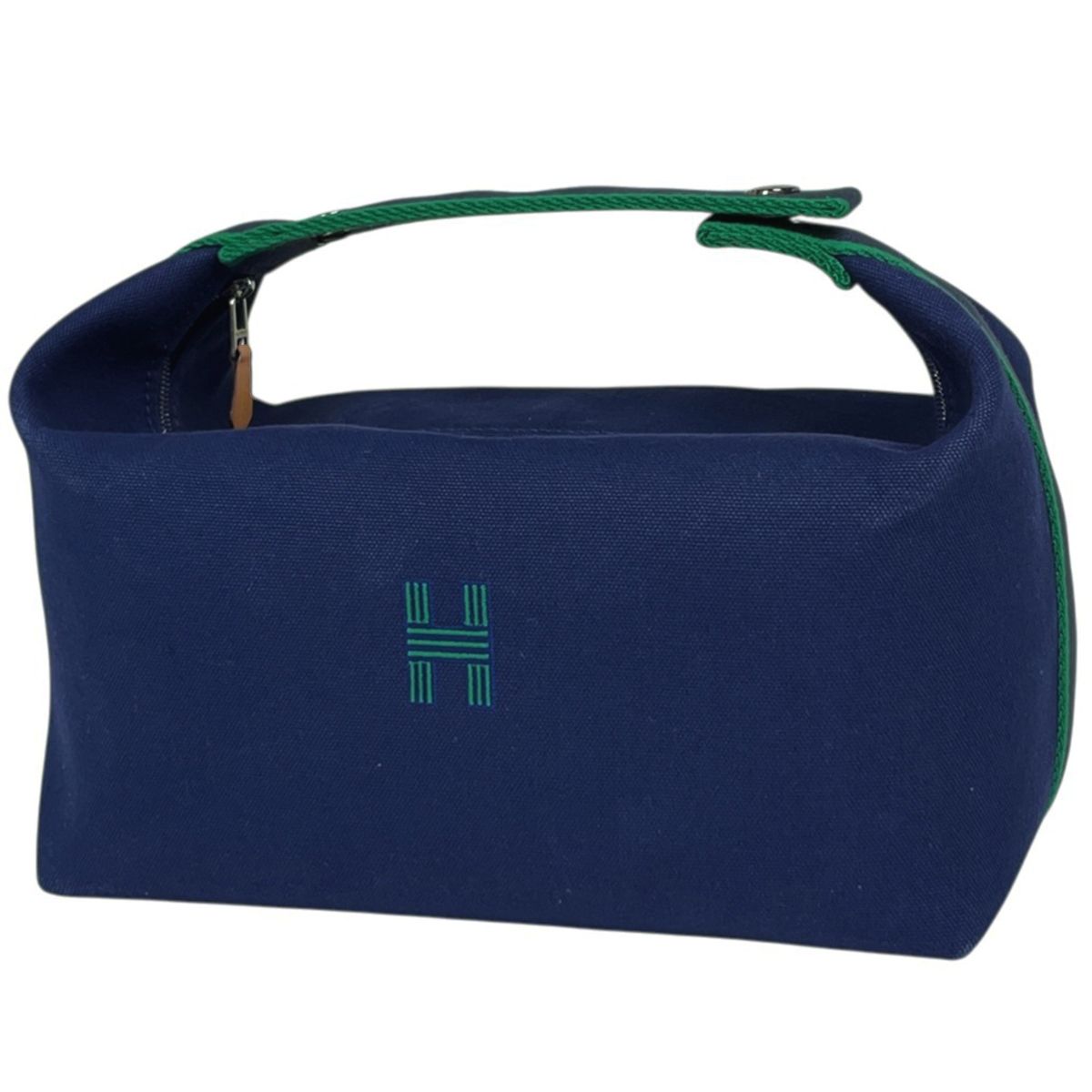 Hermes Brid-a-brac GM Handbag Handle Toile Ash Navy Green