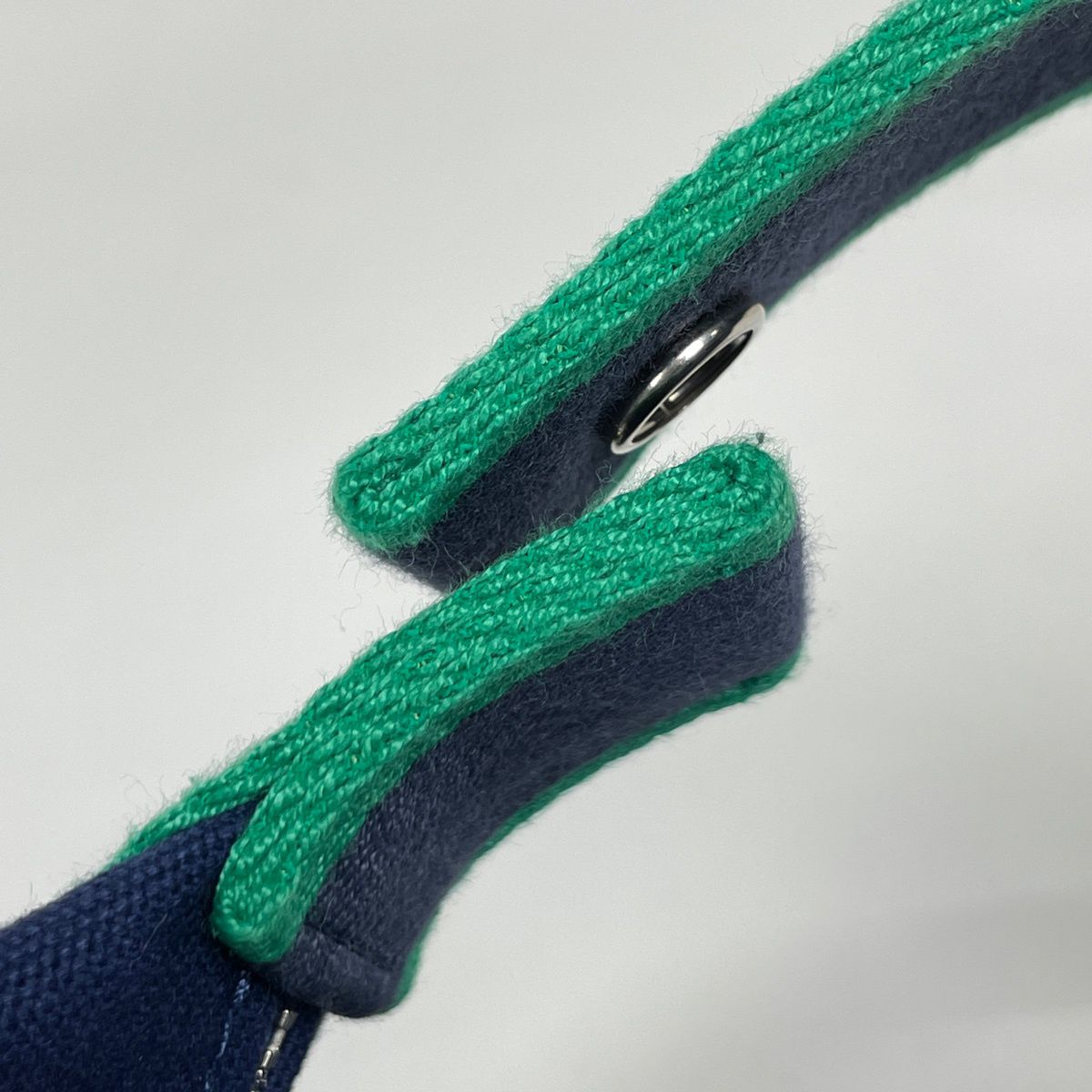Hermes Brid-a-brac GM Handbag Handle Toile Ash Navy Green — view 4