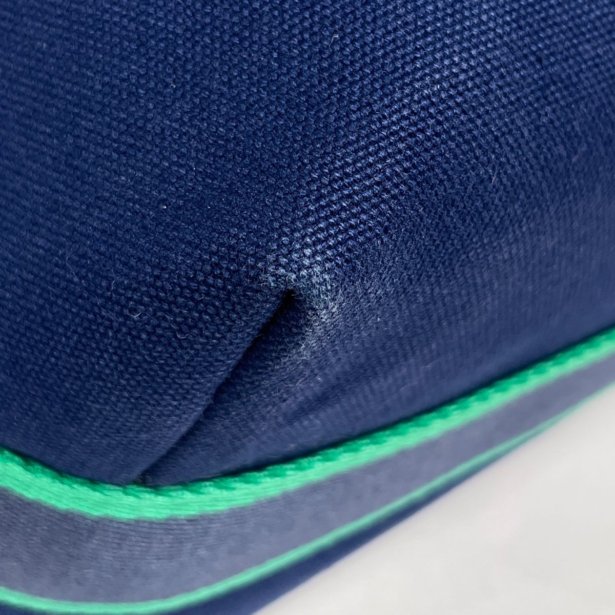 Hermes Brid-a-brac GM Handbag Handle Toile Ash Navy Green — view 3