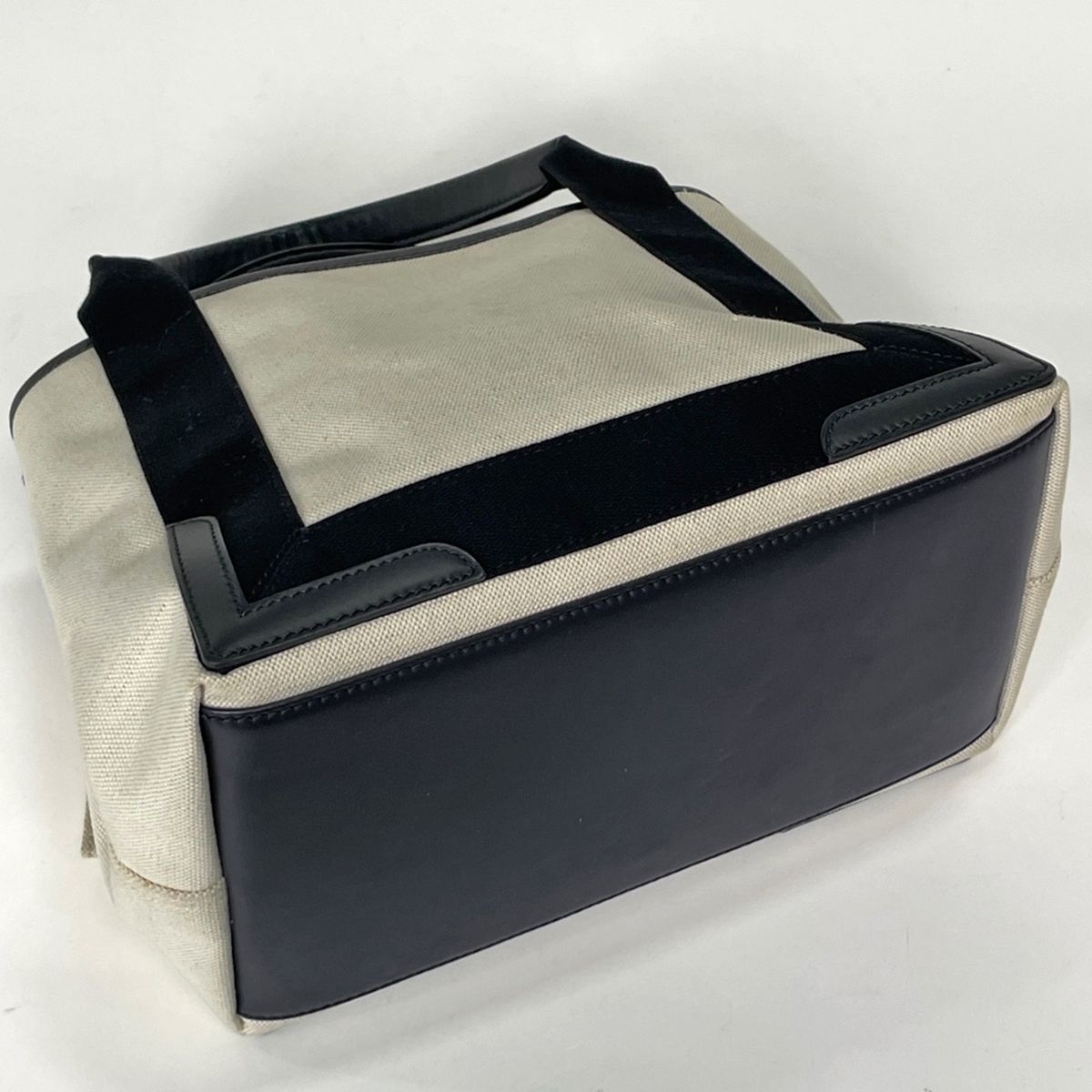 Balenciaga Tote Bag Navy Small Cabas Canvas Ivory Black — view 2