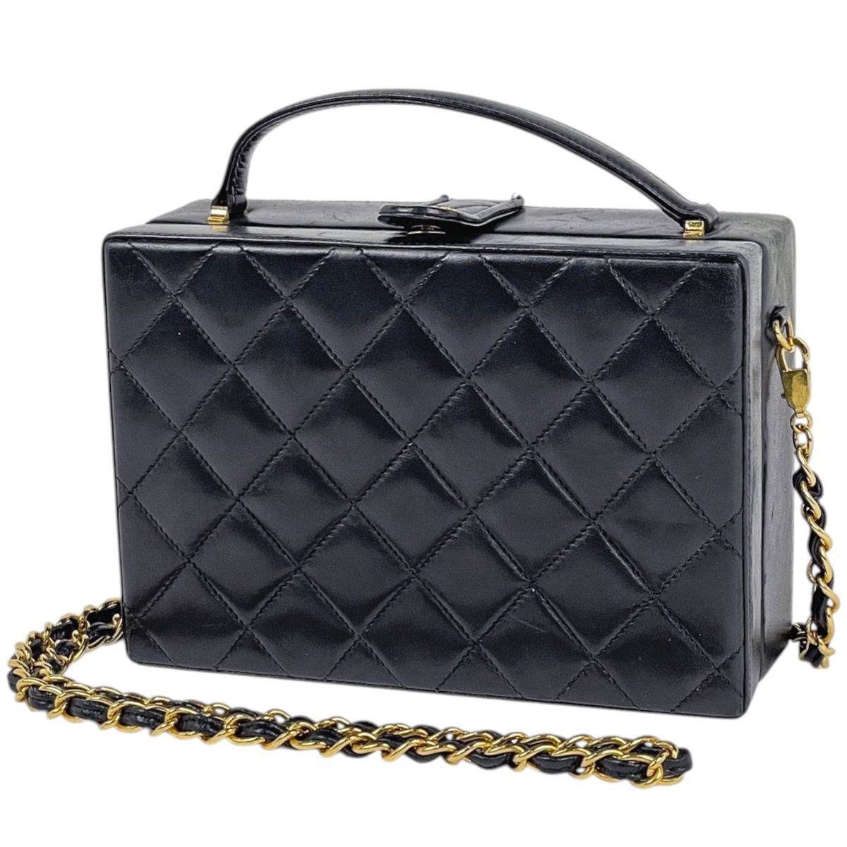 Chanel Handbag CC Logo 2-Way Leather Black