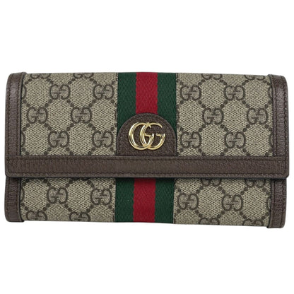 Gucci Wallet GG Pattern Sherry Line Web Beige Green