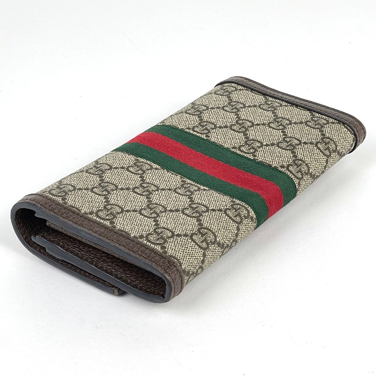 Gucci Wallet GG Pattern Sherry Line Web Beige Green — view 2