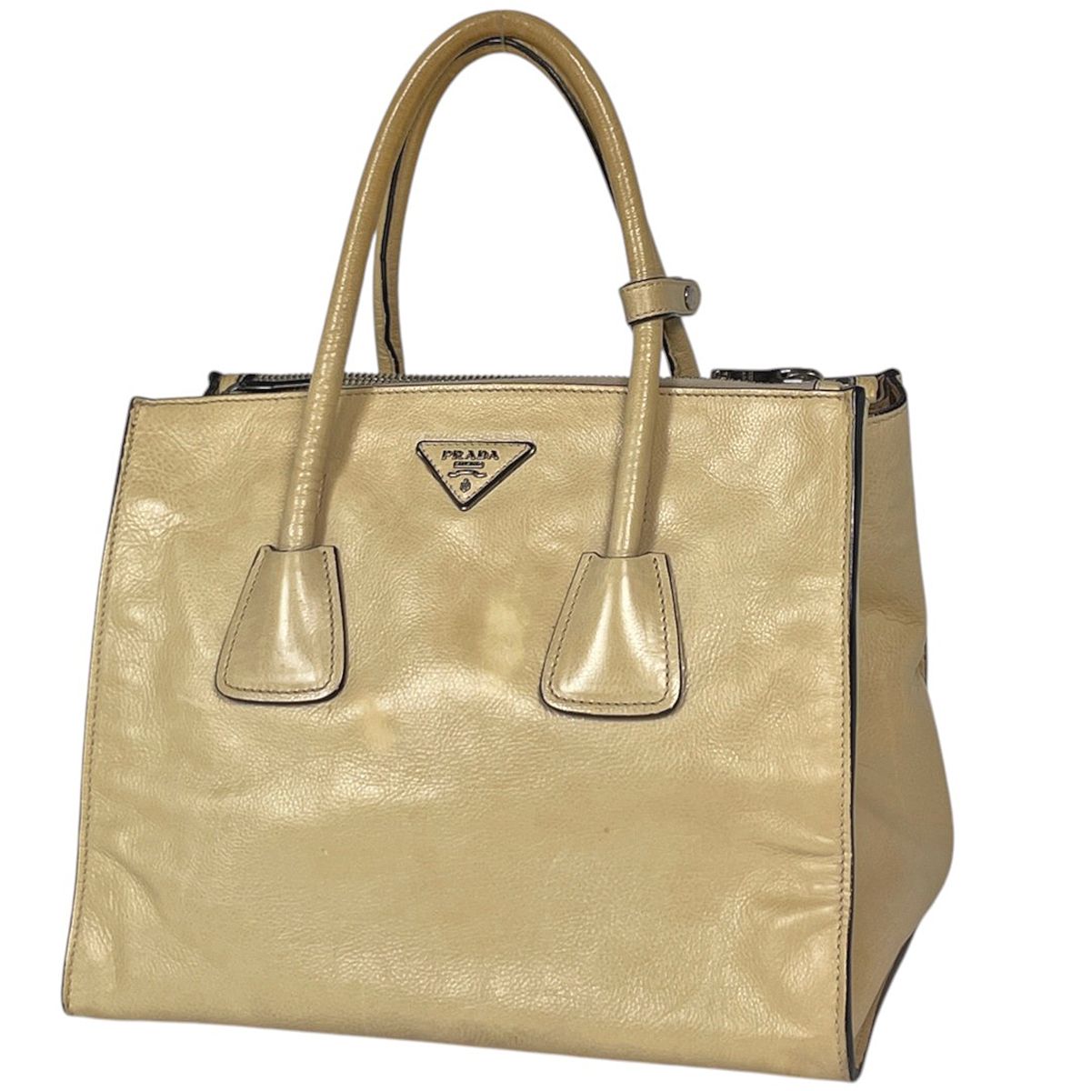 Prada Handbag Leather Beige