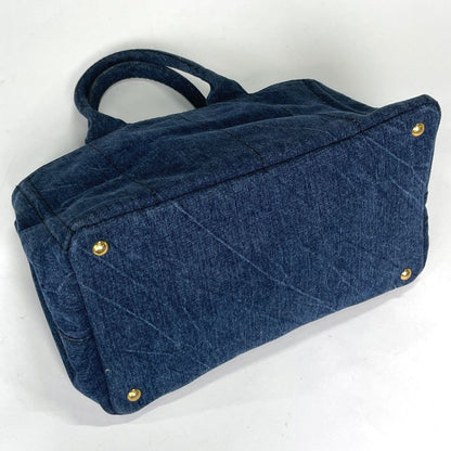 Prada Canapa Tote Bag Denim Blue — view 2