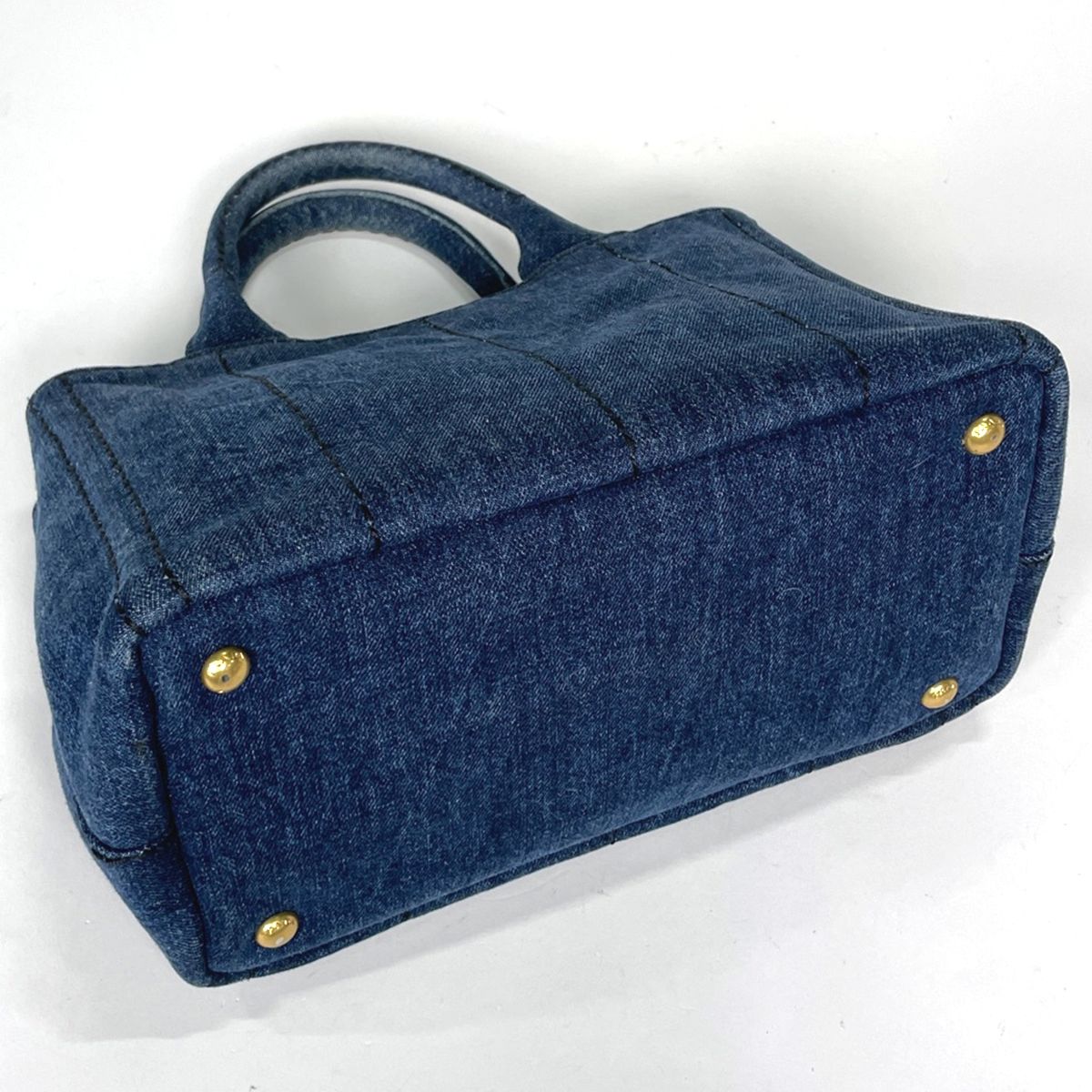 Prada Canapa Tote Bag Canvas Blue — view 2