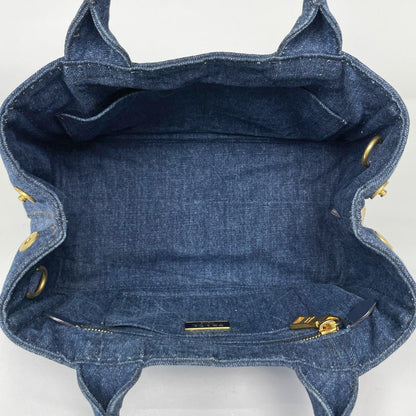 Prada Canapa Tote Bag Canvas Blue — view 8