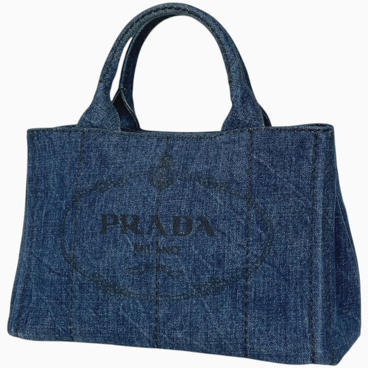 Prada Canapa Tote Bag Canvas Blue
