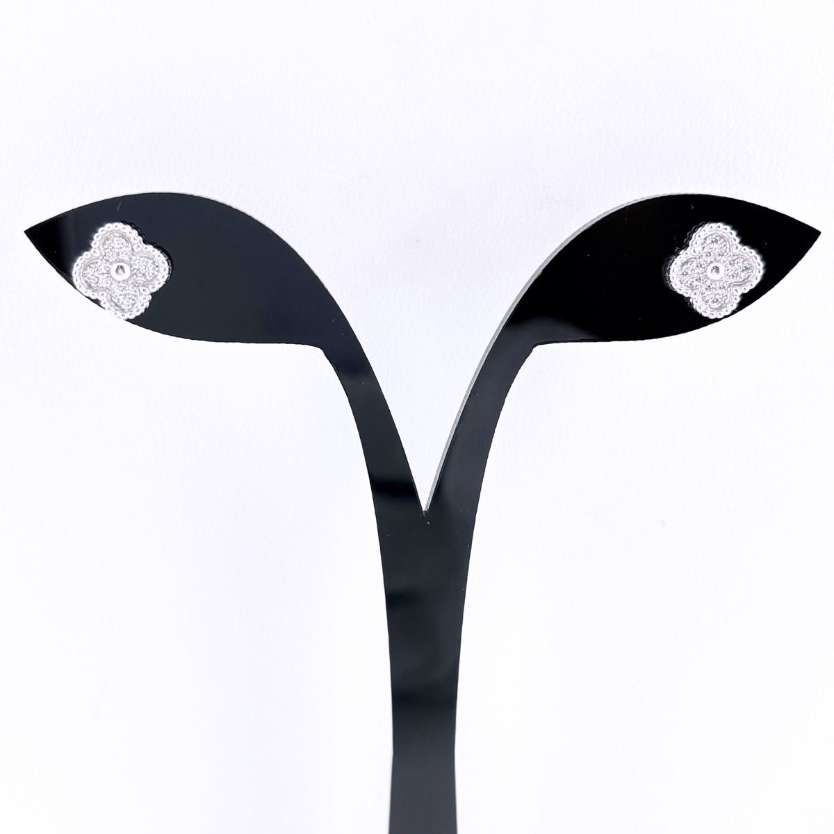 Van Cleef & Arpels Sweet Alhambra Diamond Pave Earrings