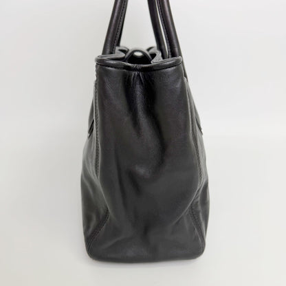 Chanel Executive Line Tote Shoulder Bag Leather Black Silver Seal Vintage — view 5