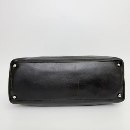 Chanel Executive Line Tote Shoulder Bag Leather Black Silver Seal Vintage — view 6
