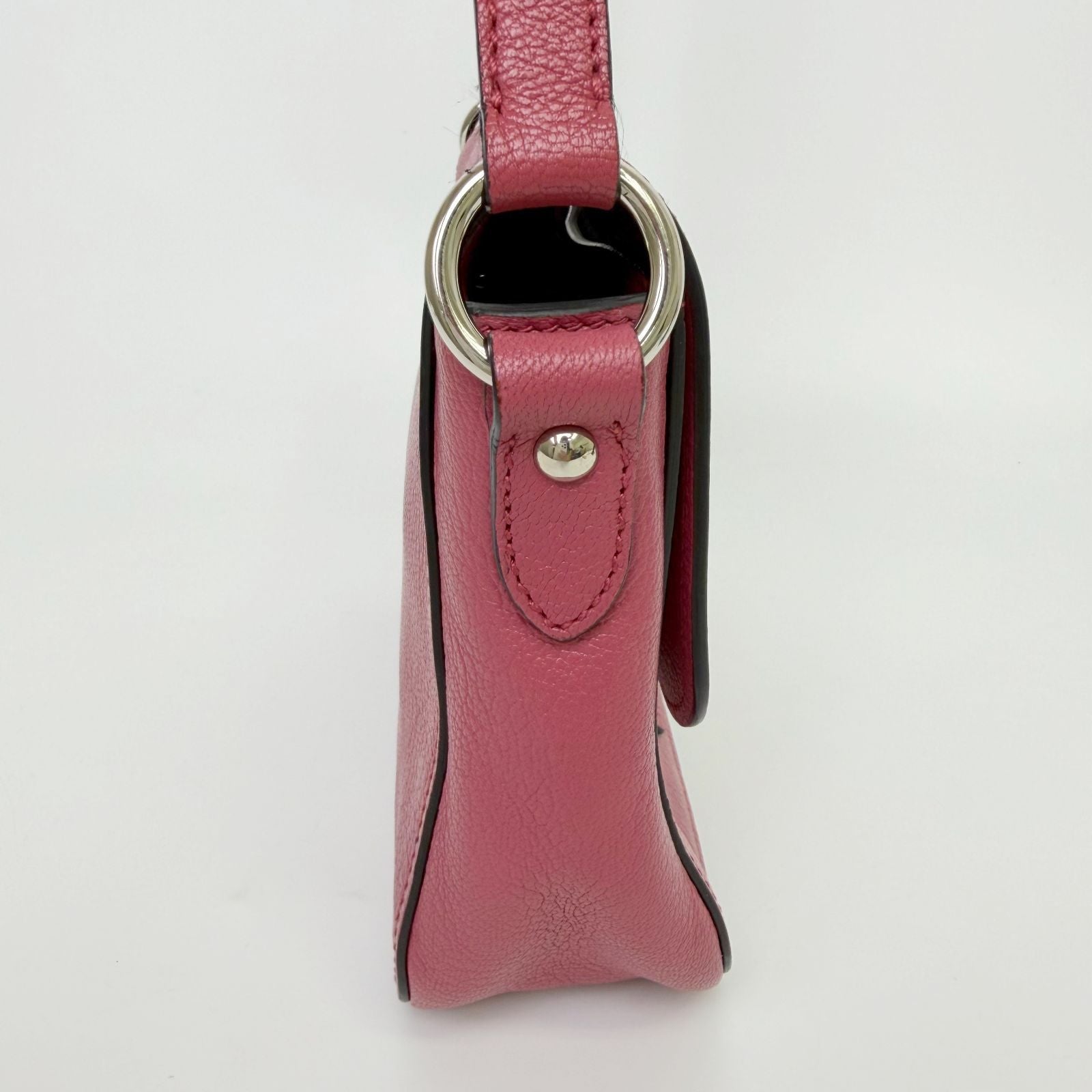 Miu Miu Madras Leather Push Lock Shoulder Bag Pink Vintage — view 6
