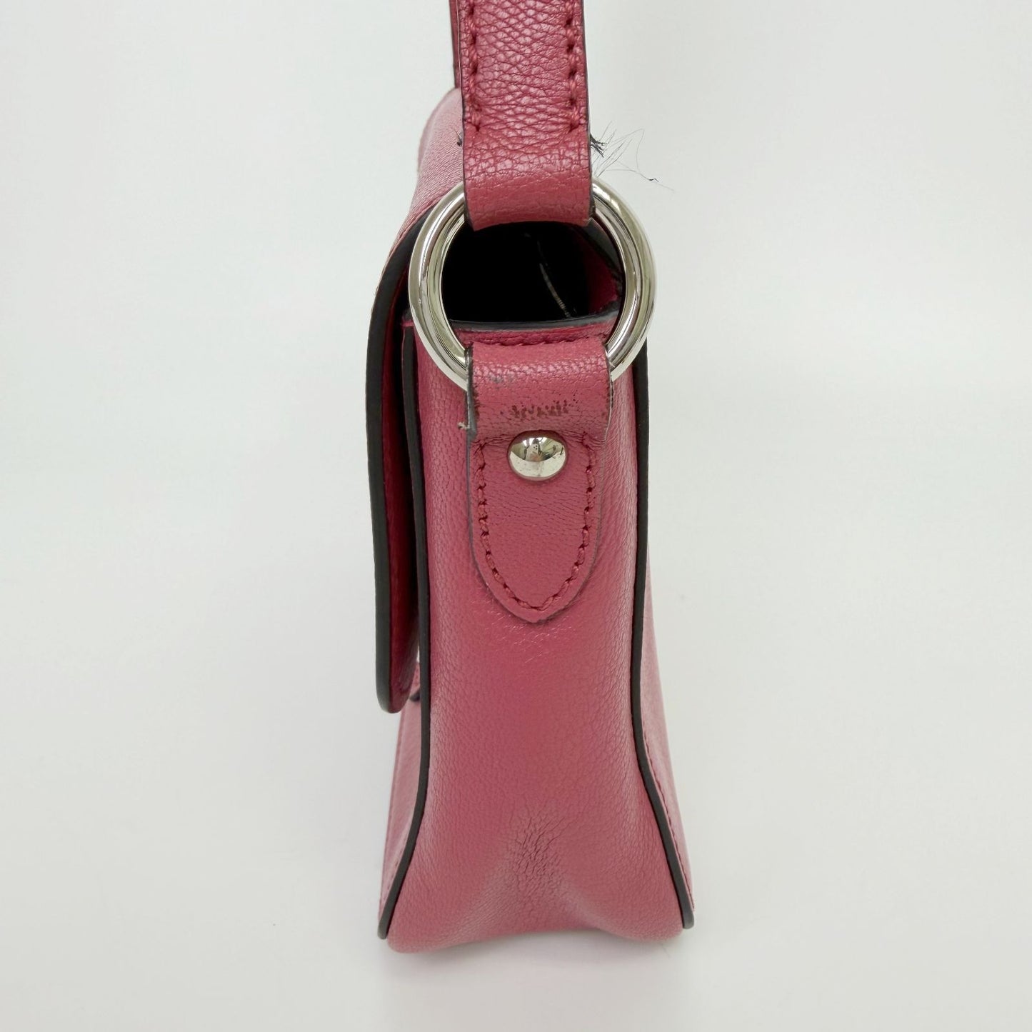 Miu Miu Madras Leather Push Lock Shoulder Bag Pink Vintage — view 5