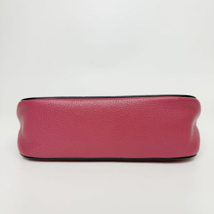 Miu Miu Madras Leather Push Lock Shoulder Bag Pink Vintage — view 8