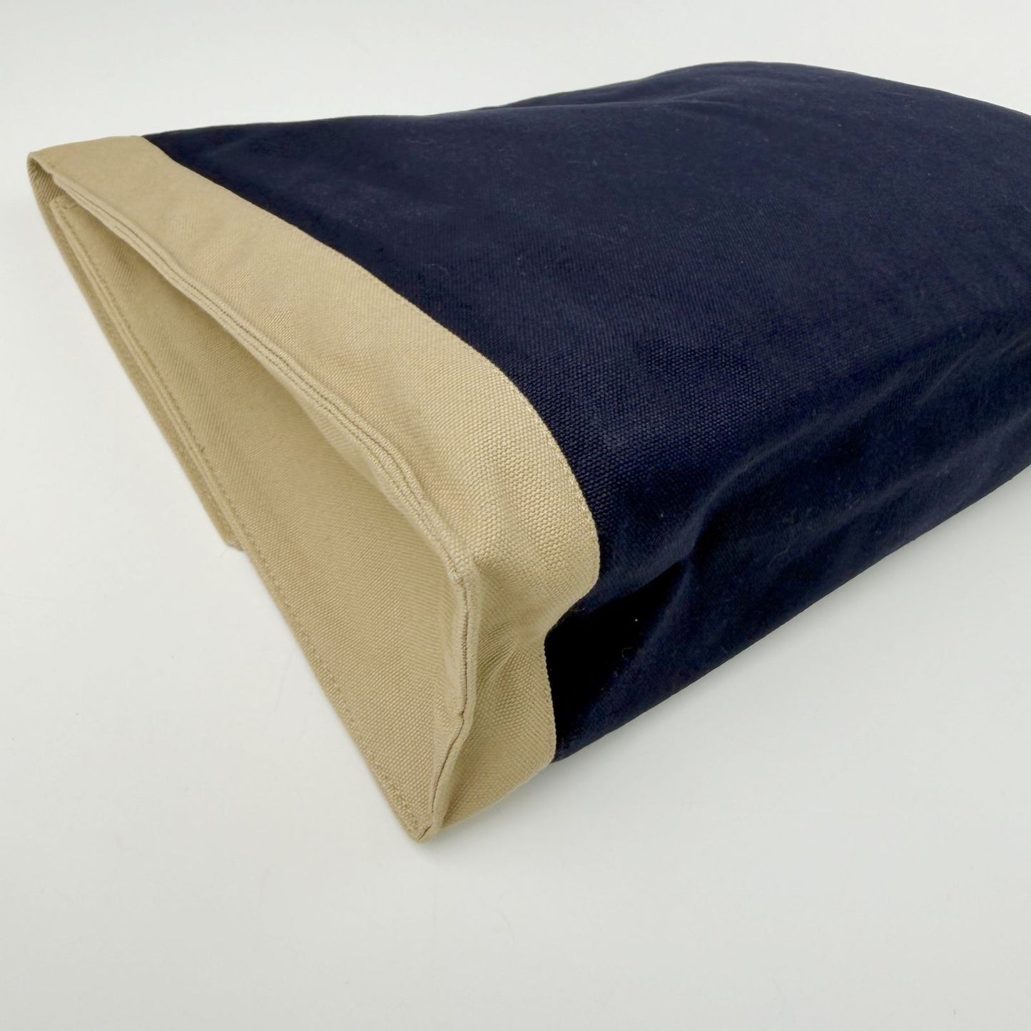 Hermes Yachting Clutch Canvas Beige Navy Vintage — view 7