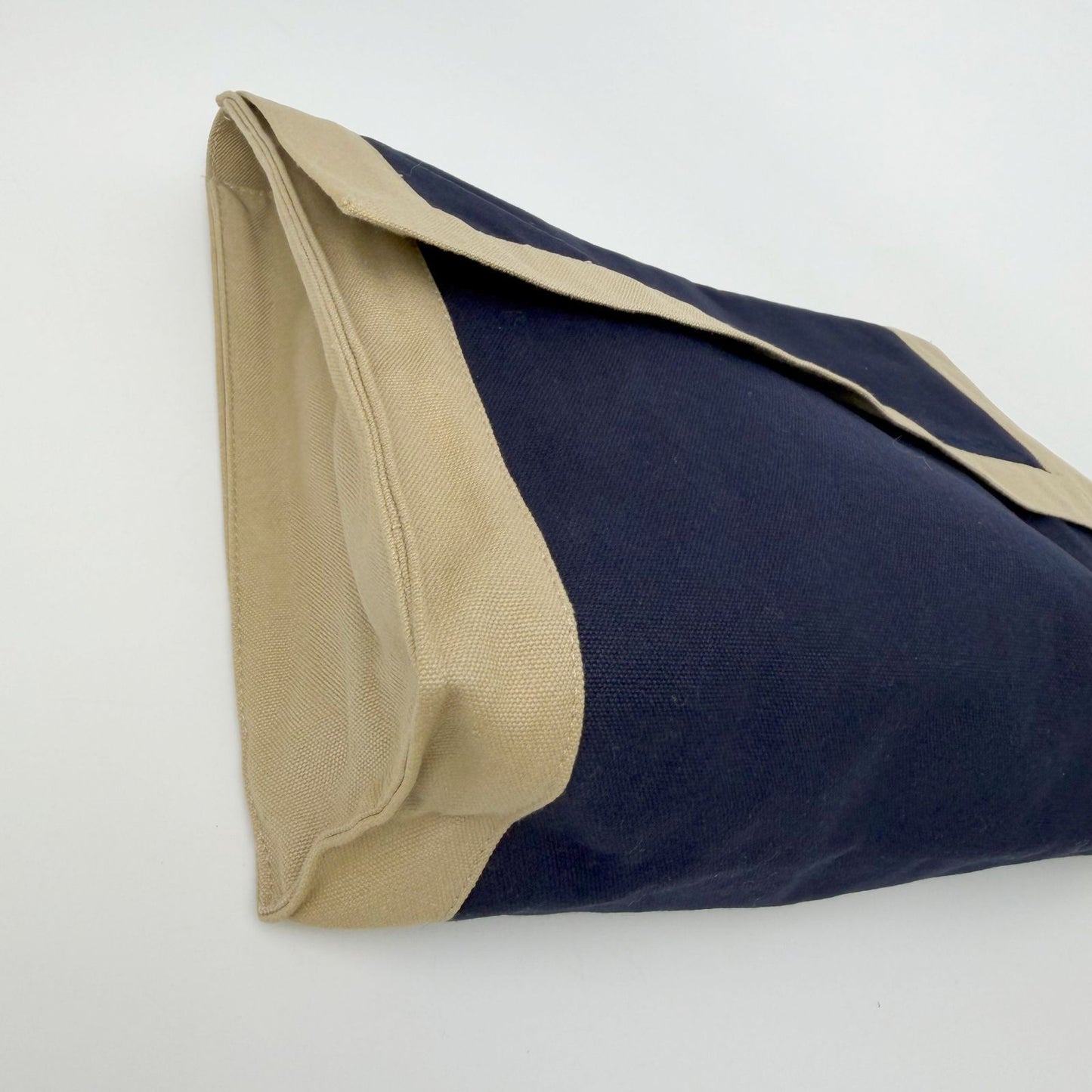 Hermes Yachting Clutch Canvas Beige Navy Vintage — view 5