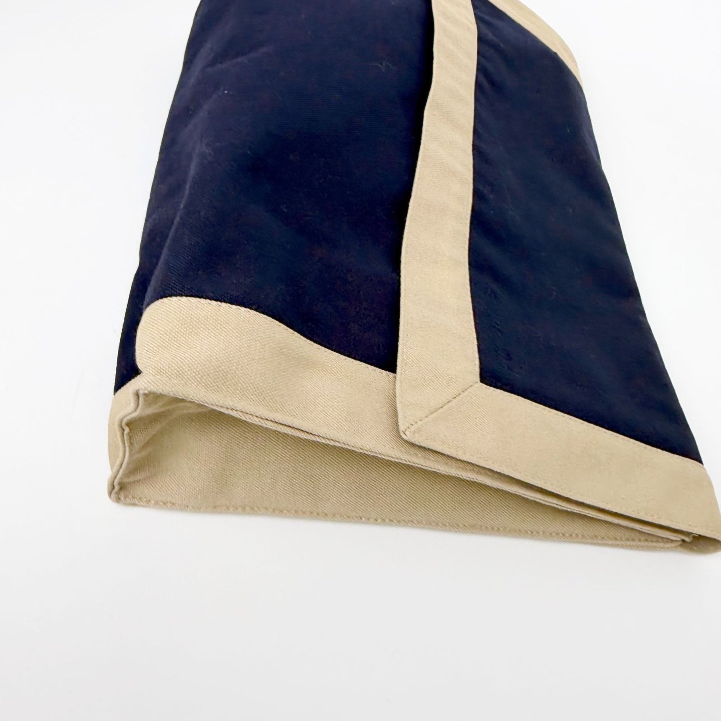 Hermes Yachting Clutch Canvas Beige Navy Vintage — view 6
