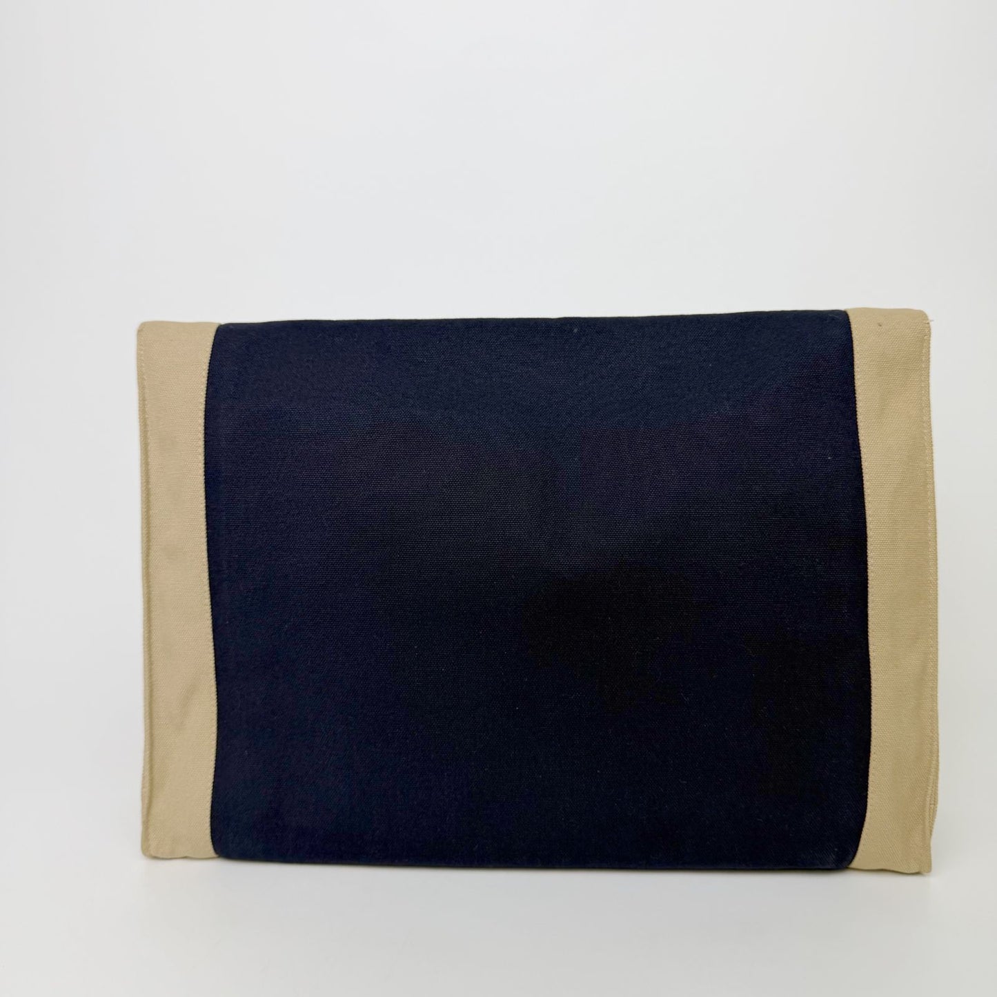 Hermes Yachting Clutch Canvas Beige Navy Vintage — view 2