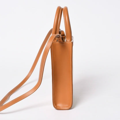 Celine Mini Vertical Cabas 2-Way Shoulder Bag Cotton Canvas Beige — view 4