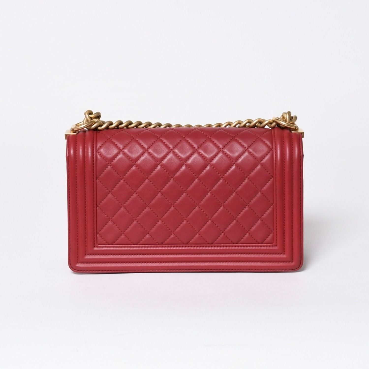 Chanel Boy Chain Shoulder Bag Lambskin CC Logo Pink Gold — view 2