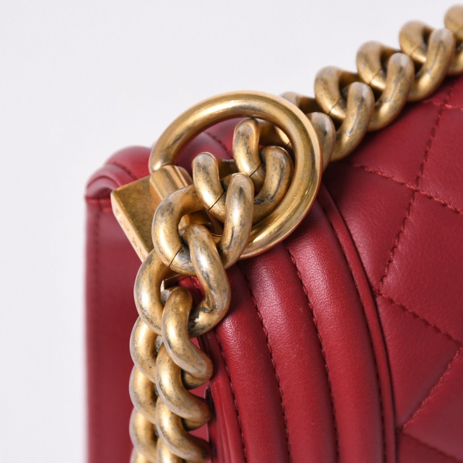 Chanel Boy Chain Shoulder Bag Lambskin CC Logo Pink Gold — view 6