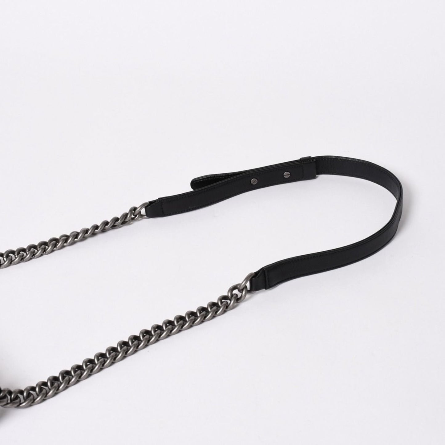 Chanel Boy Chain Shoulder Bag Chevron V-stitch CC Logo Black — view 7