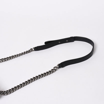 Chanel Boy Chain Shoulder Bag Chevron V-stitch CC Logo Black — view 7