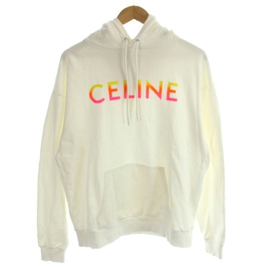 Celine Sweatshirt Hoodie Logo Print White L