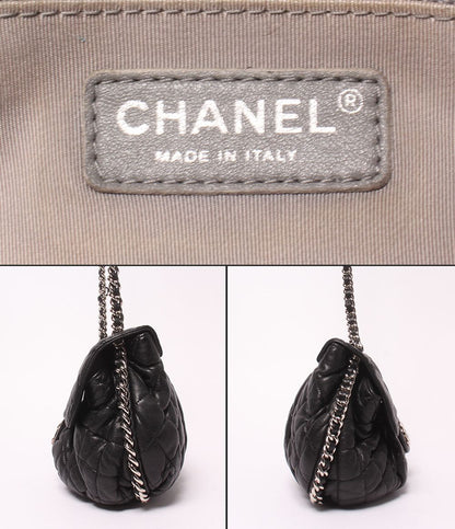Chanel Chain Shoulder Bag Silver Crossbody Quilted Around — view 4