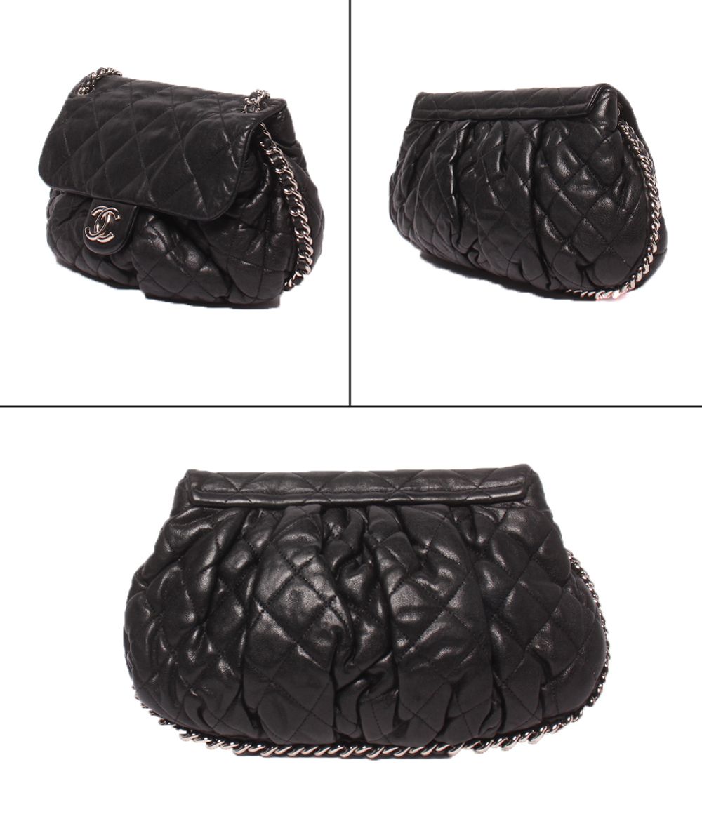 Chanel Chain Shoulder Bag Silver Crossbody Quilted Around — view 2