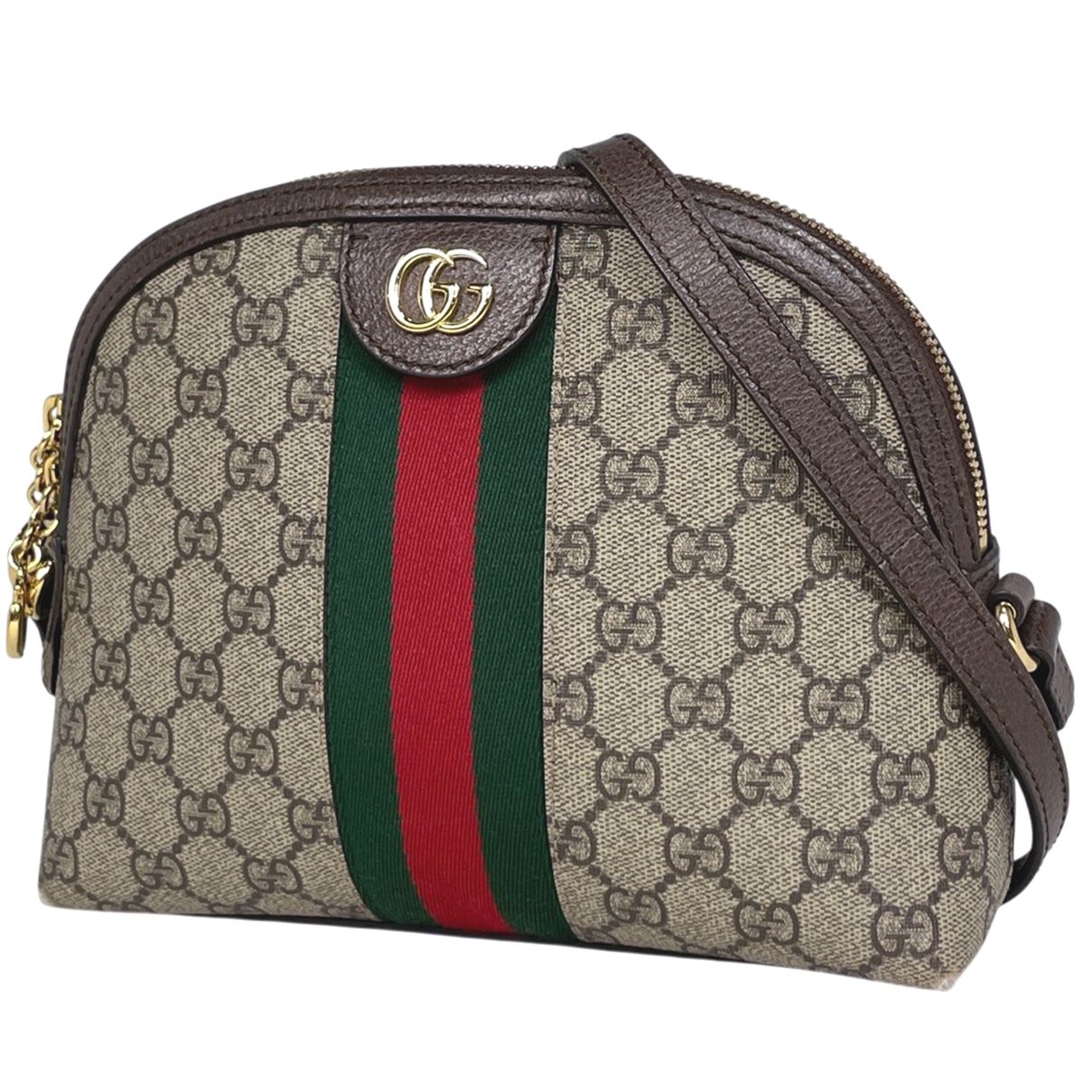 Gucci Ophidia GG Shoulder Bag Double Web Sherry Line Supreme Beige Brown