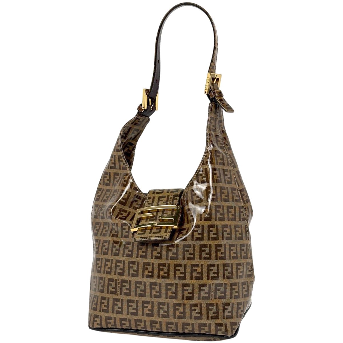Fendi Zucchino Shoulder Bag Brown