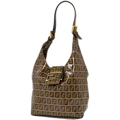 Fendi Zucchino Shoulder Bag Brown