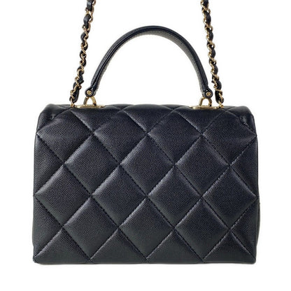 Chanel Shoulder Bag Top Handle Mini Flap Quilted AS Black — view 3