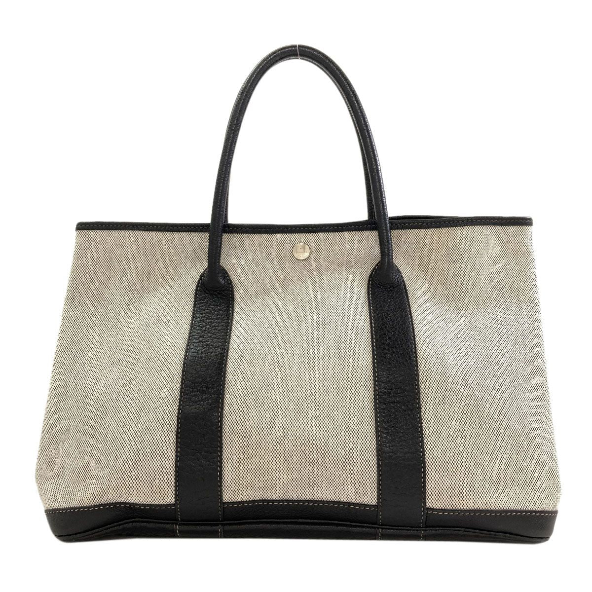 Hermes Garden Party PM Silver Tote Bag Toile Ash Buffalo