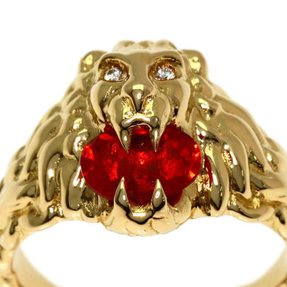 Gucci Lion Head Fire Pearl Ring 18K Yellow Gold — view 8