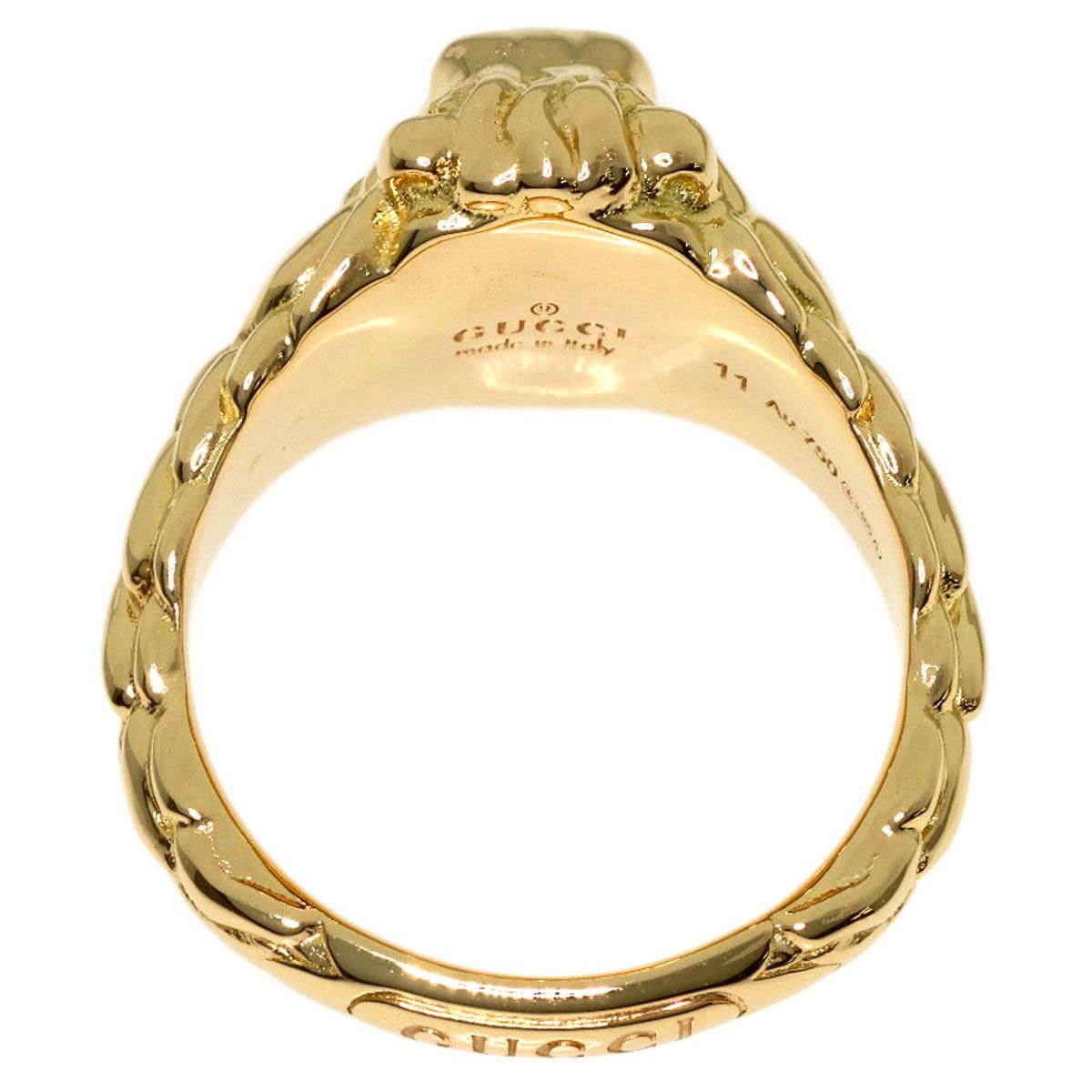 Gucci Lion Head Fire Pearl Ring 18K Yellow Gold — view 4