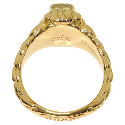 Gucci Lion Head Fire Pearl Ring 18K Yellow Gold — view 4