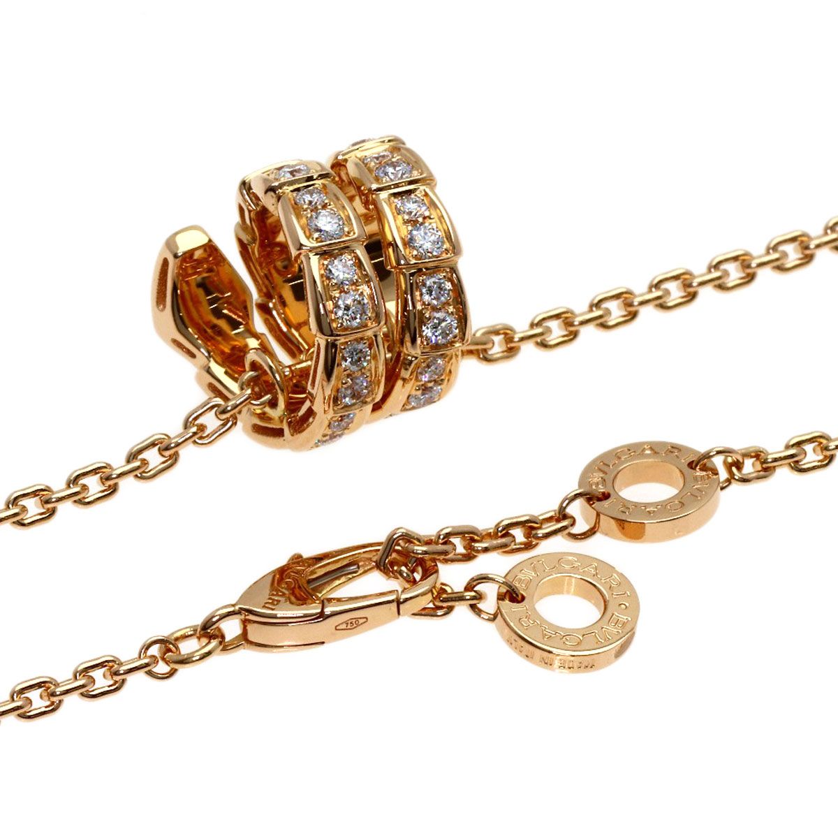 Bvlgari Serpenti Viper Diamond Necklace 18K Pink Gold — view 2