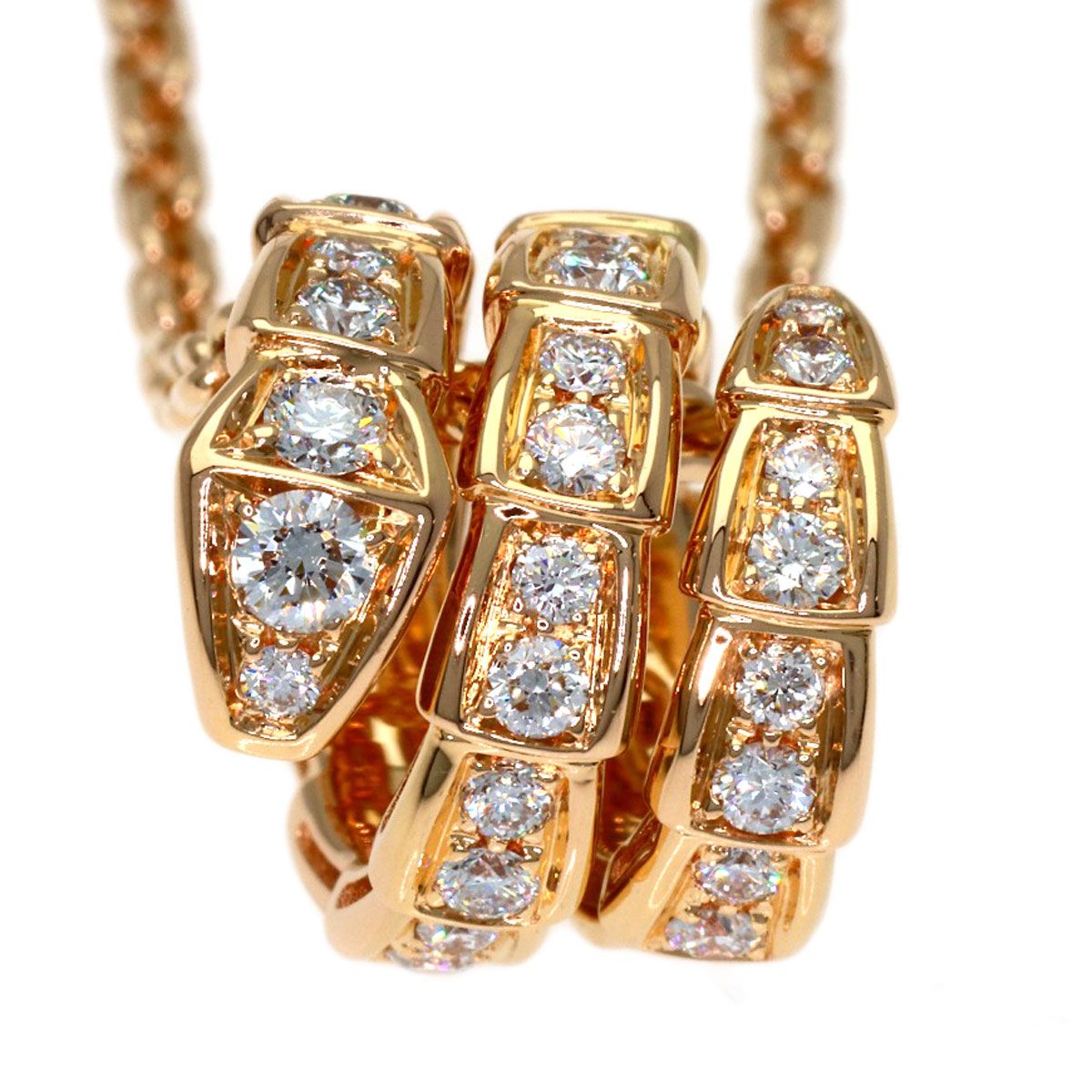 Bvlgari Serpenti Viper Diamond Necklace 18K Pink Gold — view 6