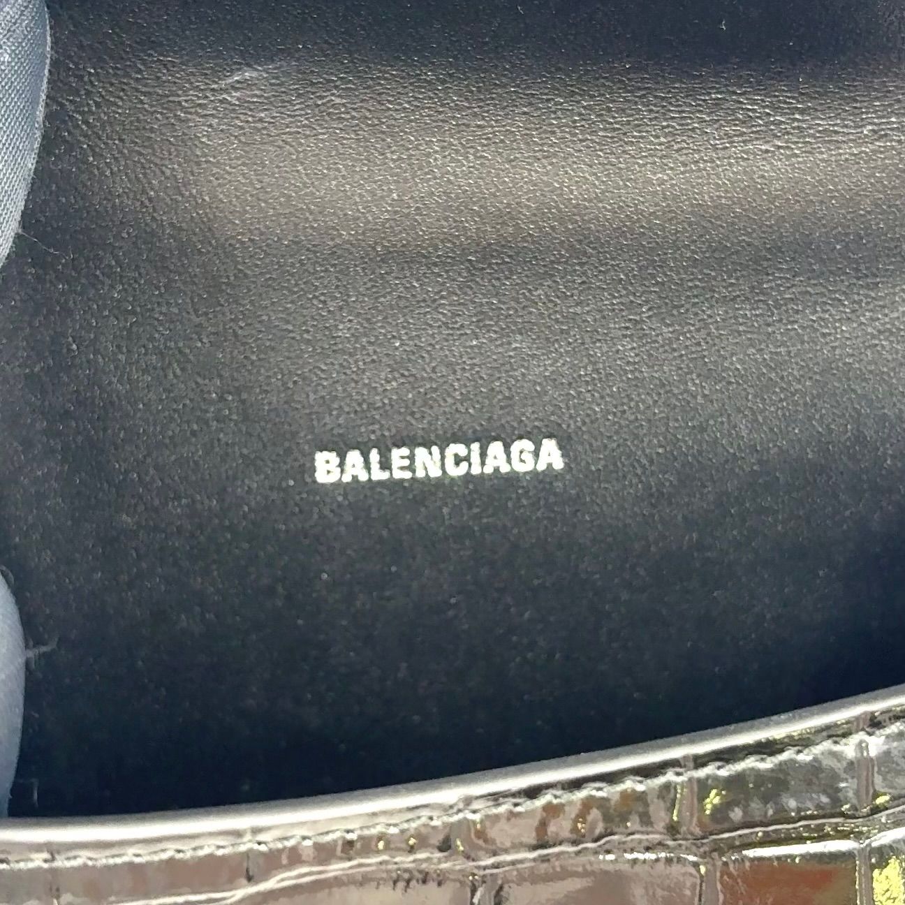Balenciaga Hour Glass 2-Way Shoulder Calfskin Black Handbag — view 4