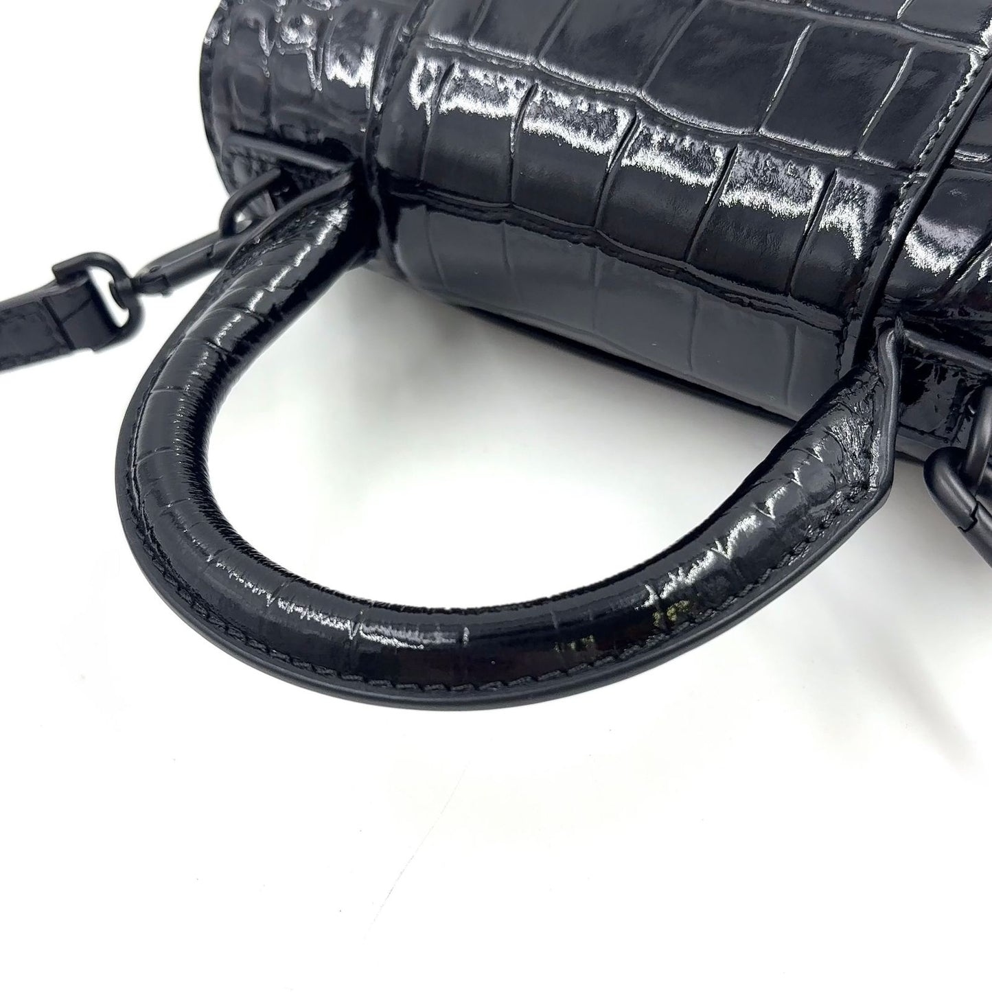Balenciaga Hour Glass 2-Way Shoulder Calfskin Black Handbag — view 7