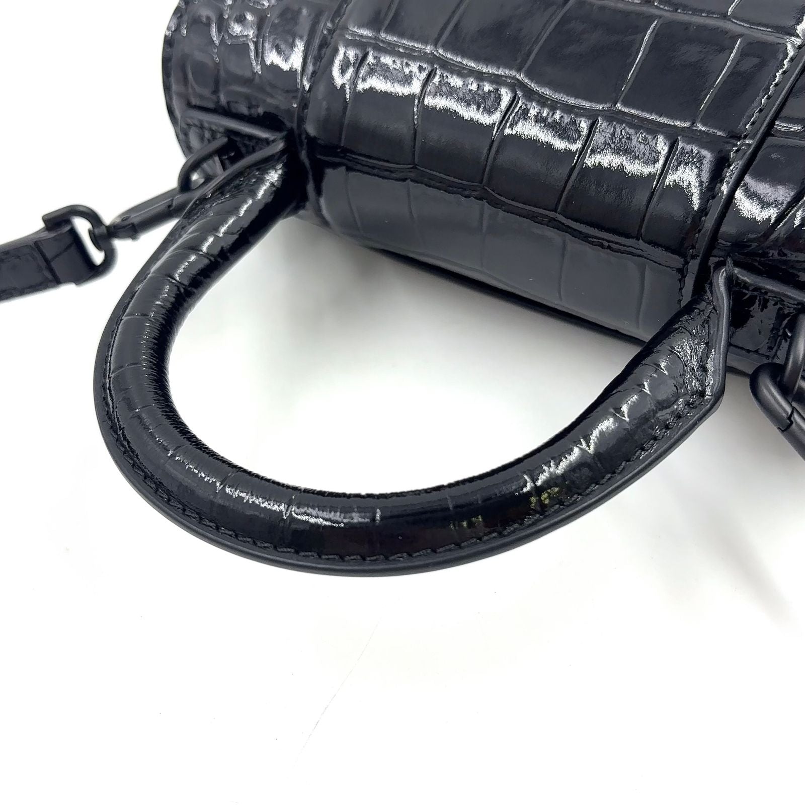 Balenciaga Hour Glass 2-Way Shoulder Calfskin Black Handbag — view 7