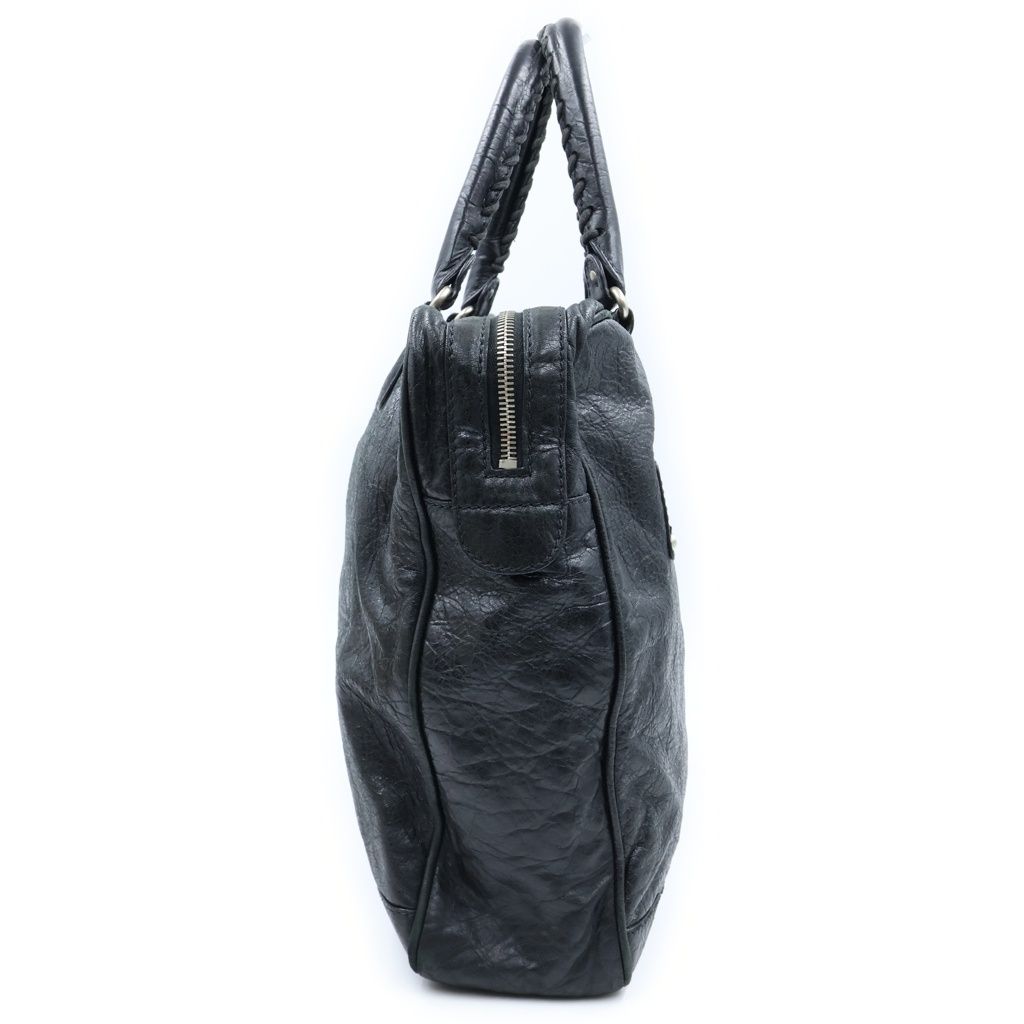 Balenciaga City Classic Bridge Handbag Business Bag Black Leather Silver — view 3