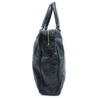 Balenciaga City Classic Bridge Handbag Business Bag Black Leather Silver — view 3