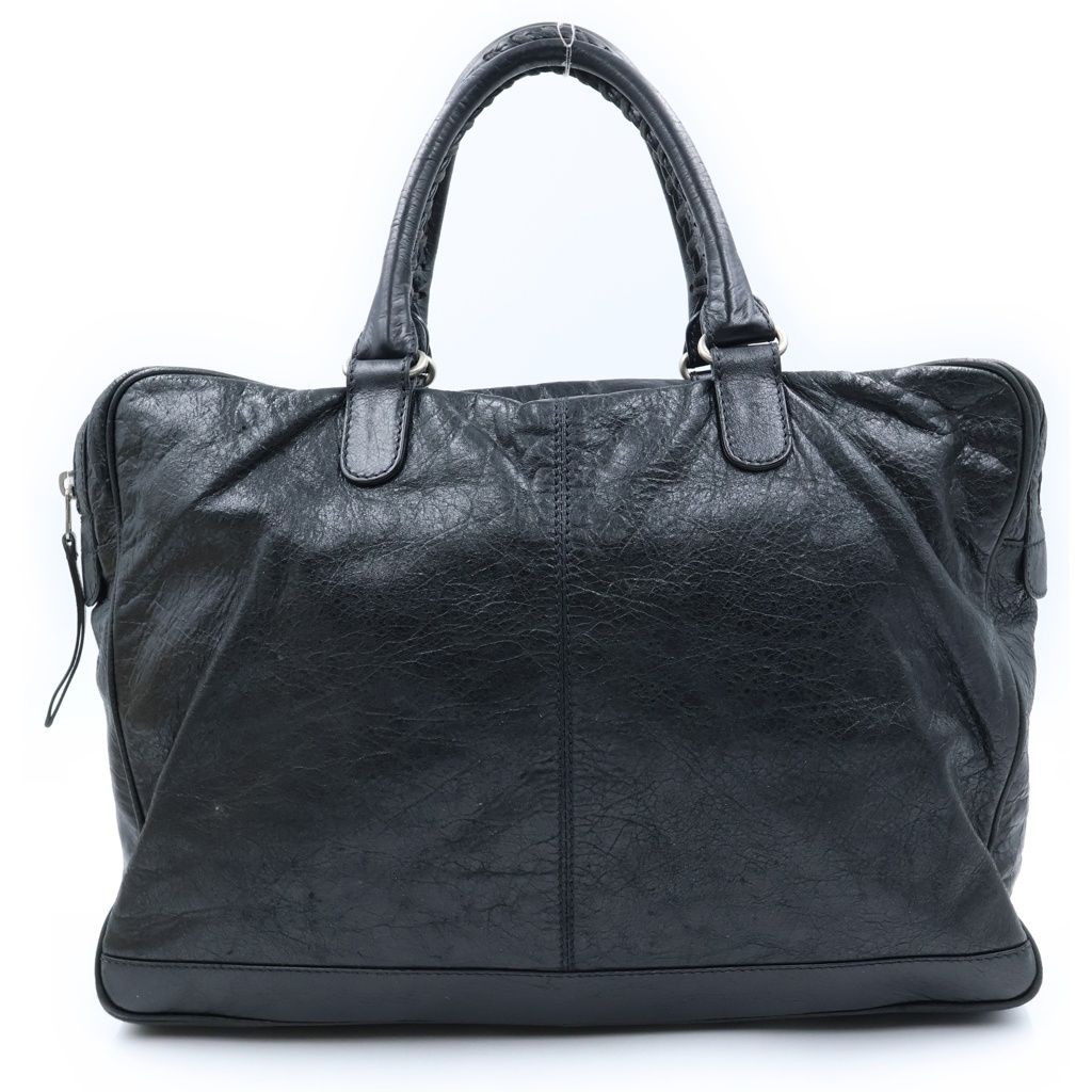 Balenciaga City Classic Bridge Handbag Business Bag Black Leather Silver — view 2