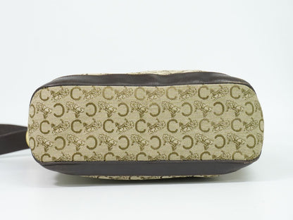 Celine C Sulky Shoulder Bag Canvas Beige Brown — view 3
