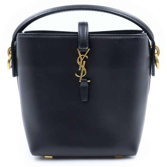 Saint Laurent Paris le 37 Mini Bucket Bag Cassandra Logo Leather 2-Way Gold